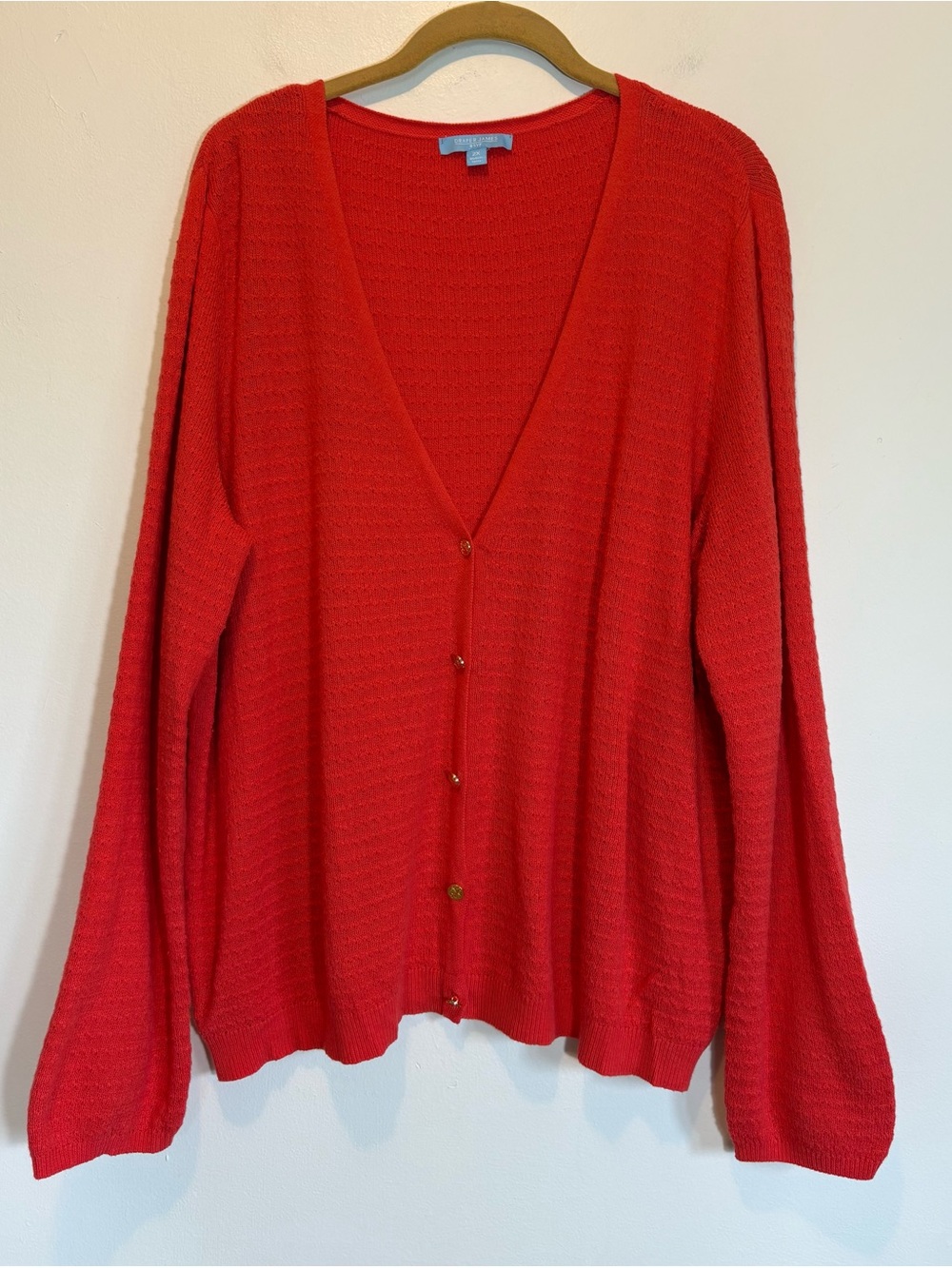 Draper James V-Neck Knit Cardigan 2X Autumn Orange
